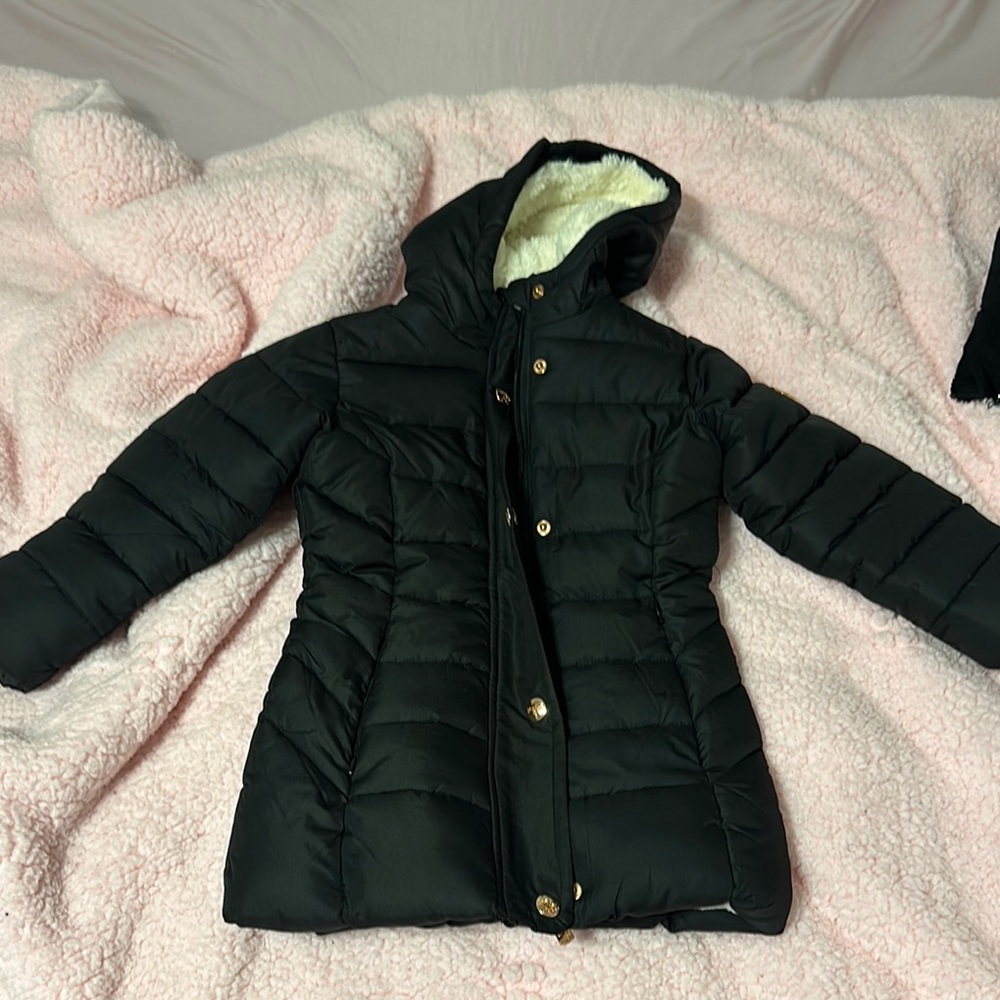 Black Quilted Puffer Jacket with Hood